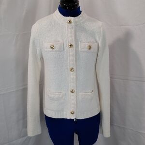 H&M Cream Cardigan Sweater-With Gold Buttons Down size XS